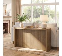 Tribesigns Table console étroite de 160 cm avec plateau de 5 cm d'épaisseur, table d'entrée moderne pour couloir, salon, avec protection anti-basculement, design industriel, marron