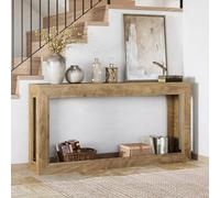 Tribesigns Table console étroite de 160 cm, longue table de canapé derrière le canapé, table de couloir moderne pour couloir, salon, entrée, foyer, design extra long et peu encombrant, chêne clair