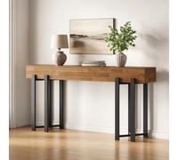 Tribesigns Table Console étroite de 160 cm - Peu encombrante pour entrée, Couloir et Salon, comme Table Basse derrière Le canapé ou Bureau à Domicile avec Structure en (Brun foncé)
