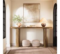 Tribesigns Table console étroite de 160 cm - Style maison de campagne - Table murale en bois pour couloir, salon, entrée - Marron rustique - Montage facile - 160 x 30 x 80 cm