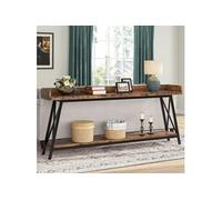 Tribesigns Table Console Extra Longue 180 cm, Industrielle Rustique Marron