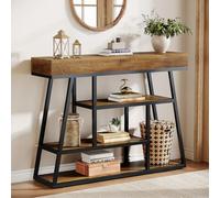 Tribesigns Table Console Industrielle, 4 Niveaux Table d’entrée en Bois Canapé Tables avec Cadre métallique pour Le Salon l'entrée Cuisine, 105 x 30 x 85 cm Brun Rustique