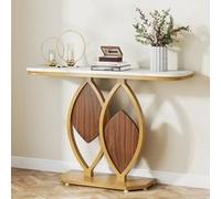 Tribesigns Table Console, Meuble d'Entrée,Table d'entrée Scandinave, Table d'Appoint de Bout de Canapé,Marron,105 x 30 x 78 cm Blanc G