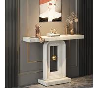 Tribesigns Table Console Meuble Entree, 100cm Impression Marbre de Couloir Table D'entrée, Table Console en Bois pour Salon Couloir