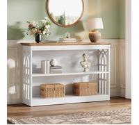 Tribesigns Table Console Moderne,105×30×80 cm,Table étroit avec Rangement à 3 Niveaux Pour Couloir,Salon,Blanc