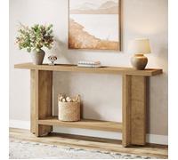 Tribesigns Table Console Rectangulaire, 150 x 30 x 80 cm, Table d'entrée, Table Basse pour Salon, Marron
