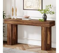 Tribesigns Table Console rectangulaire de 160 cm de Long, Table Basse derrière Le canapé pour entrée, Couloir, Salon (Marron Rustique)
