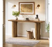 Tribesigns Table console rectangulaire en bois de style industriel pour le dos du canapé - Meuble rustique rustique pour entrée, couloir et salon - Marron - 160 cm