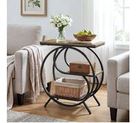 Tribesigns Table d'Appoint à 3 Niveaux,60×30×65 cm,Petite Table de Chevet Industrielle Pour Salon,Chambre,Marron Rustique