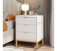 Tribesigns Table de Chevet Moderne, 65,5 cm de Haut avec 3 tiroirs, Table d'appoint avec Rangement, Blanc G