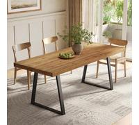 Tribesigns Table de salle à manger rectangulaire de 160 cm avec pieds en métal robuste pour 4 à 6 personnes Marron
