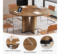 TRIBESIGNS Table ronde rustique pour 4 personnes marron - 100 cm