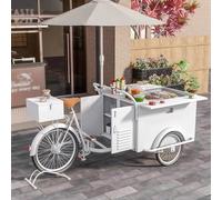 Tricycle mobile pour nourriture camion distributeur de jus, vente de nourriture de rue Tricycle avec auvent pour crème glacée, collations et boissons