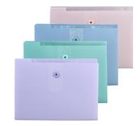 Trieur 12 Compartiments A4, Trieur Document Rabattable, Rangement Papier Plastique, Range Document Bureau Extensible, Dossier Couleur, Grand Sac pour Protege Documents