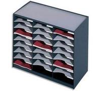 Trieur 24 cases noir gris pour document A4, Dimentions d'une case L 22 x H 5,8 x P 29,7 G