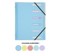 Trieur plastique Chromaline Exacompta 3 rabats 6 divisions - couleurs assorties