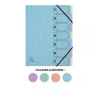 Trieur - 7 Touches - A4 - Carton - Couleurs Pastel Assorties - Harmonika - Exacompta