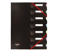 Trieur à élastiques carton / plastique Extendos 7 compartiments A4 - noir