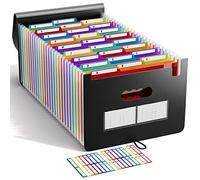 Trieur A4 26 Pochettes/Range Document/ Papier-ABClife Trieur Valisette Classeur Organiseur Documents Extensible Accordéon Document,Onglets de Couleur Alphabet A-Z