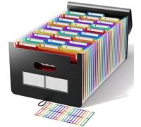 Trieur A4 26Pochettes/Range Papier-ABClife Trieur Valisette Classeur Organiseur Documents Extensible Accordéon Document,Onglets de Couleur Alphabet A-Z