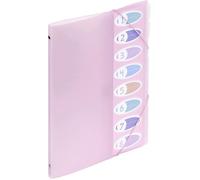 Trieur A4 8 Compartiments - SWAPY - 8 compartiments - Format A4 - Fermeture élastique - Rose pastel - Polypropylène