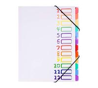 Trieur A4 Porte-document 12 Compartiments Colorés Classeur de Classement Rangement Papier A4 Dossier Grande capacité Pochette Documents Extensible Organisateur de Documents Bureau