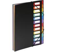 Trieur accordéon 12 compartiments - Pochette extensible pour classer et transporter des documents - Rangement papier format A4
