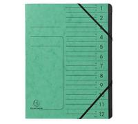 Trieur agrafé - EXACOMPTA - 541203E-10 - 10 compartiments - A4 - Couleur verte