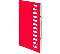 Trieur carte à fenêtres 12 divisions rouge - Rouge - Extendos