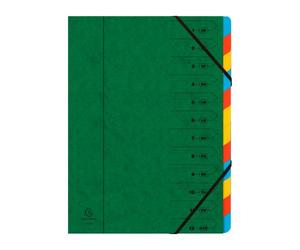 Trieur carte Exacompta 12 divisions - Vert