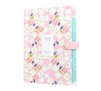Trieur de Documents 6 Compartiments A4, Extensible en Polypropylène, à Soufflets Imperméable, Dossier Portable pour Bureau, École, Maison - Motif Fleurs (Rose)