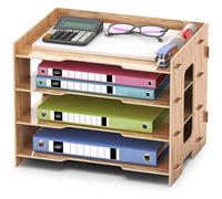 Trieur de Documents A4 Organiseur de Bureau Organiseur de Rangement en Bois Classeur pour Le Bureau(33*24*27cm)