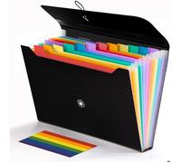 Trieur Document A4 - Classeur rangement avec 12 compartiments intérieur multicolore - Rangement Documents Extensible Accordéon