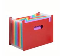 Trieur Document A4 - Porte documents à soufflet, Extensible, grande capacité, avec poignée de transport, conception ergonomique, plastique, 13, 25 compartiments (13 compartiments, rouge)