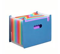 Trieur Document A4 - Porte documents à soufflet, Extensible, grande capacité, avec poignée de transport, conception ergonomique, plastique, 13, 25 compartiments (13 compartiments, bleu)