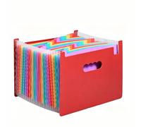 Trieur Document A4 - Porte documents à soufflet, Extensible, grande capacité, avec poignée de transport, conception ergonomique, plastique, 13, 25 compartiments (25 compartiments, rouge)