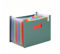 Trieur Document A4 - Porte documents à soufflet, Extensible, grande capacité, avec poignée de transport, conception ergonomique, plastique, 13, 25 compartiments (13 compartiments, vert)