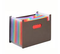 Trieur Document A4 - Porte documents à soufflet, Extensible, grande capacité, avec poignée de transport, conception ergonomique, plastique, 13, 25 compartiments (13 compartiments, marron)