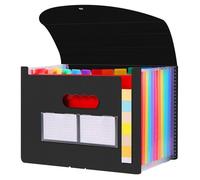 Trieur Document A4 - Range Document Bureau 13 Compartiments, Extensible Accordéon Avec Couvercle - Noir