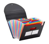 Trieur Document Organisateur de dossiers de fichiers à 25 pochettes, boîte de classement extensible en plastique arc-en-ciel