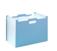 Trieur Document Sac d'orgue à onglet à dossier Vertical de bureau, sac de rangement d'orgue rétractable multicouche(Ice blue)