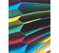 Exacompta - Réf. 5306E - Carton de 8 trieurs HARMONIKA - avec élastiques et fenêtres découpées - couverture en carte lustrée - dos extensible - 6 compartiments - pour A4 - dim 24,5 x 32cm - assorties