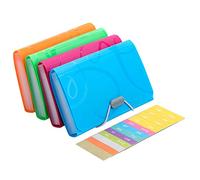Trieur Extensible 4Pcs A6 Taille Petit Portable 13 Pochettes Organisateur de document Multicolore Accordéon Trieur Classeur de Documents Porte-documents Wallet Portefeuille Expanding File Folder