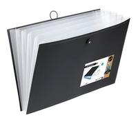Trieur extensible A3 - SWAPY - Format A3 - 6 compartiments - Polypropylène 8/10 - Noir - Élastique de fermeture