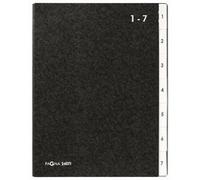 trieur, format A4, 7 compartiments, 1 - 7, noir