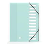 Trieur Oxford School Life A4 12 Positions PP Opaque Pastel Assorti