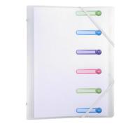 Trieur polypropylène 3 rabats 6 compartiments Chromaline - A4 - Incolore