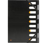 Exacompta Trieur rigide HARMONIKA Exactive – dos extensible, 9 compartiments – Noir