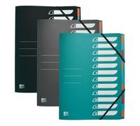 Trieur standard Oxford A4 12 positions couverture polypro assorti