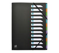 Trieur standard Oxford Memphis A4 12 positions couverture polypro noir